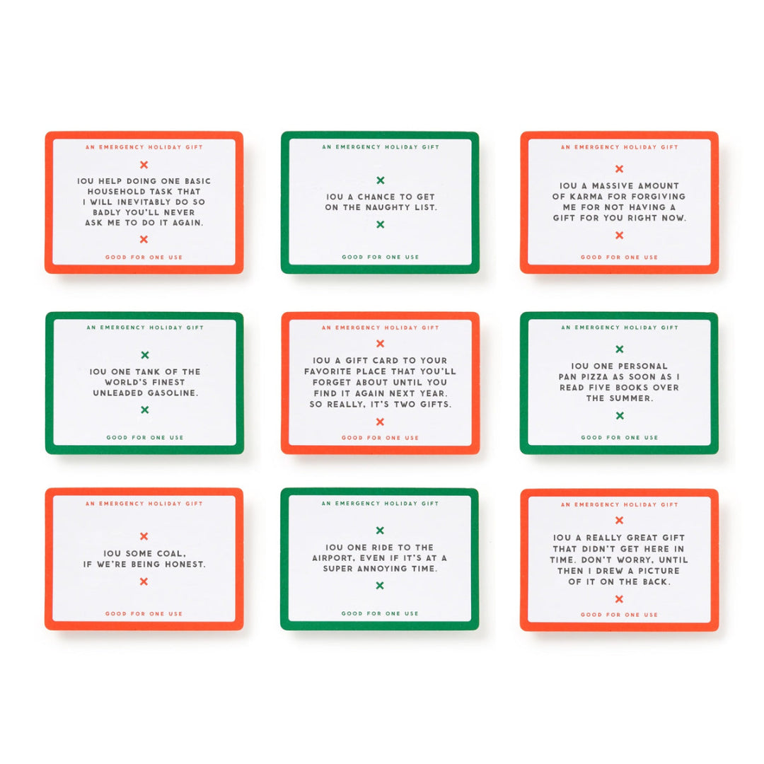 Emergency Holiday IOUs Card Set