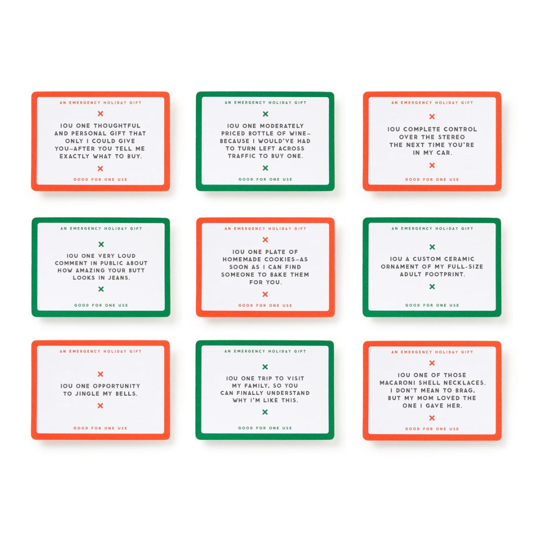 Emergency Holiday IOUs Card Set