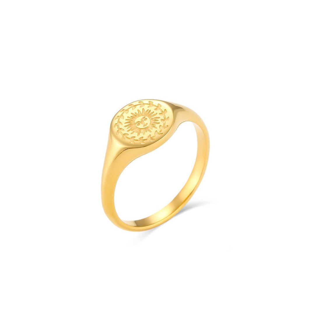 Engraved Sun Ring