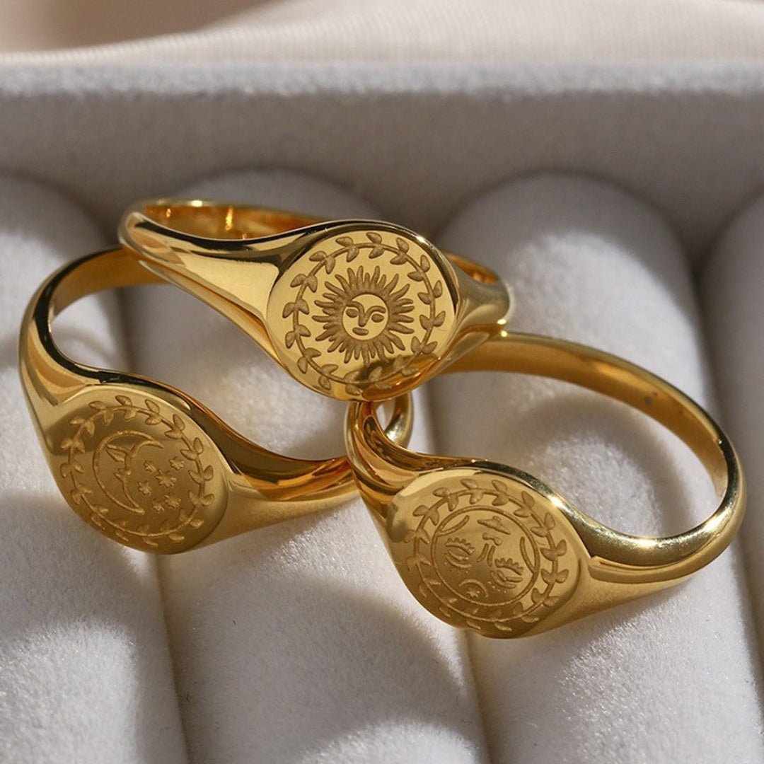 Engraved Sun Ring