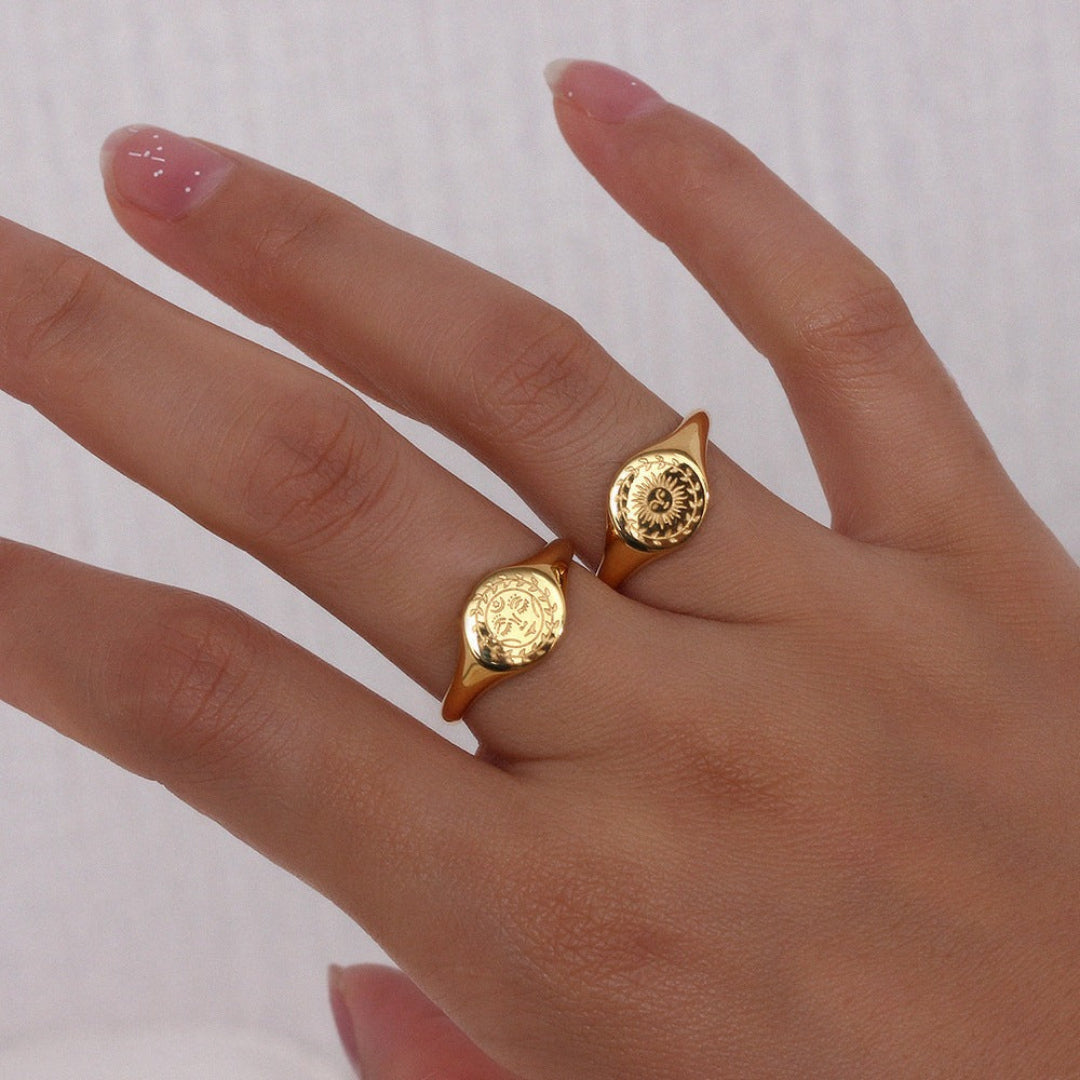 Engraved Sun Ring