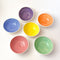 6 Colourful Trinket Dishes, small rainbow coloured bowls.