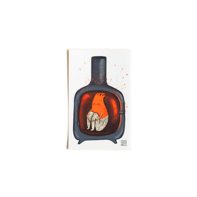 Illustration of a bottle with a design on a white background