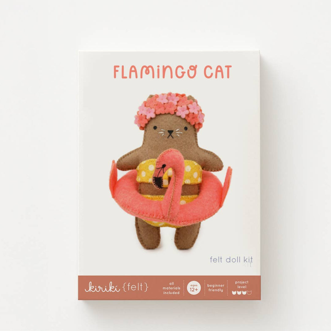 Flamingo Cat Felt Doll Kit
