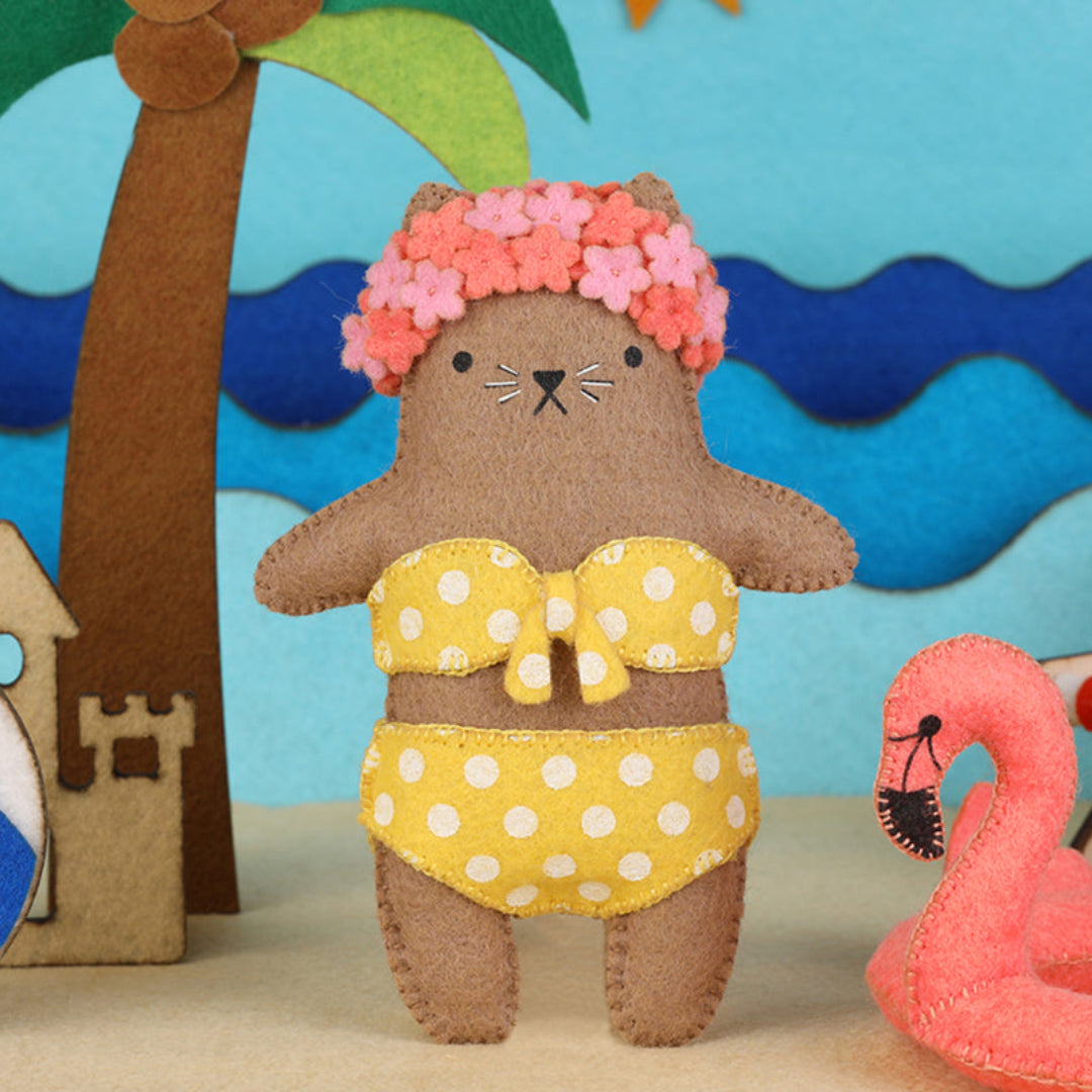 Flamingo Cat Felt Doll Kit