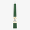 Two green beeswax candles standing upright, tied together with a string. The candles have a label that says 