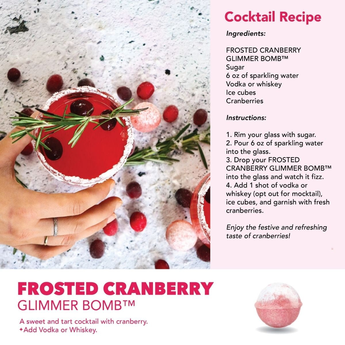 Frosted Cranberry Cocktail Bomb