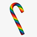 Rainbow candy cane on a white background