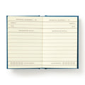 Open notebook with lined pages titled 'Potential Blackmail' on a white background