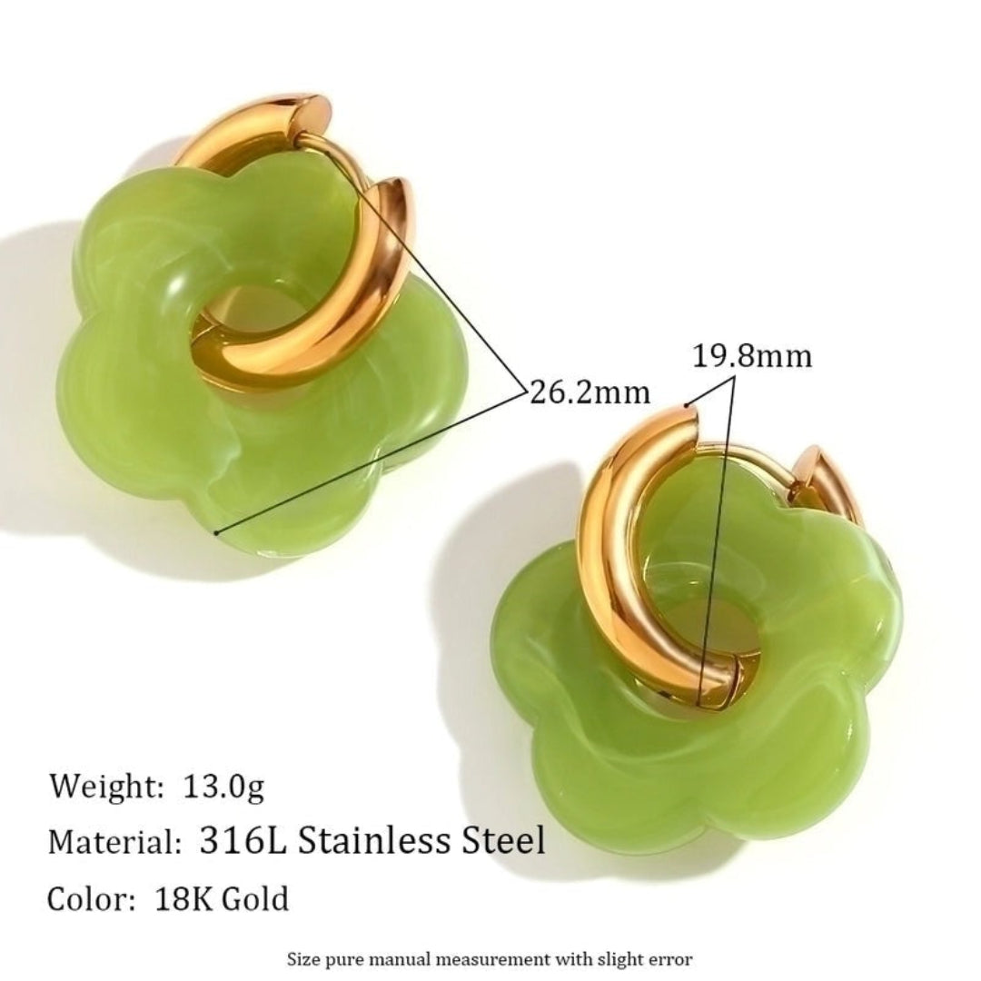 Gold Flower Hoops