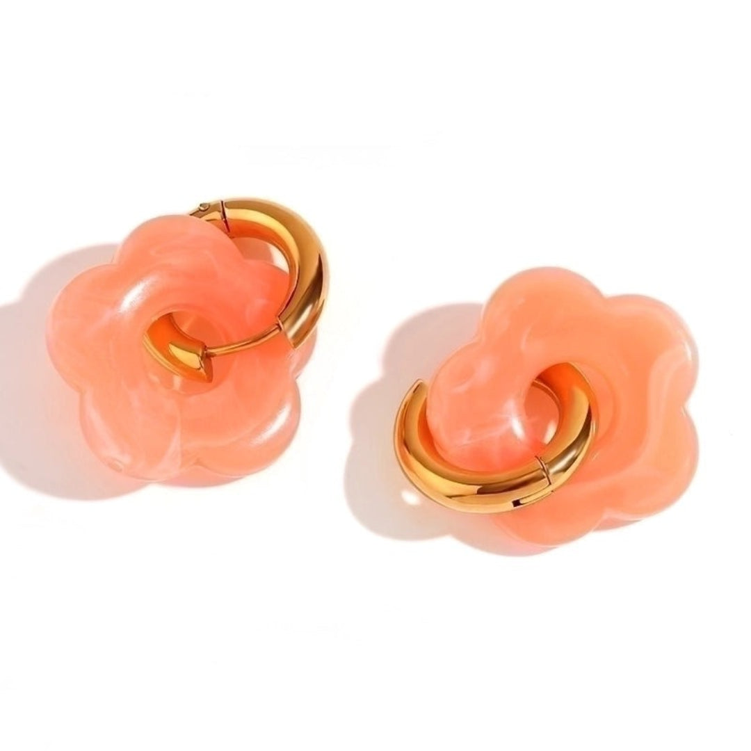 Gold Flower Hoops