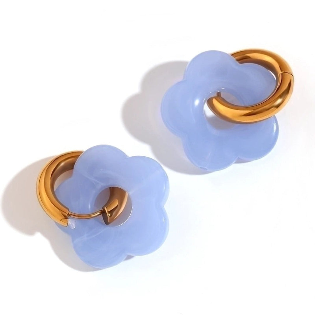 Gold Flower Hoops