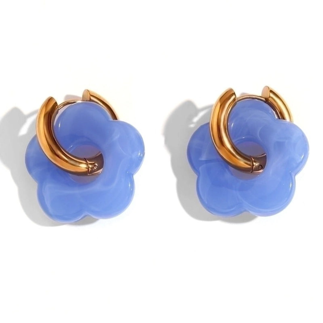 Gold Flower Hoops