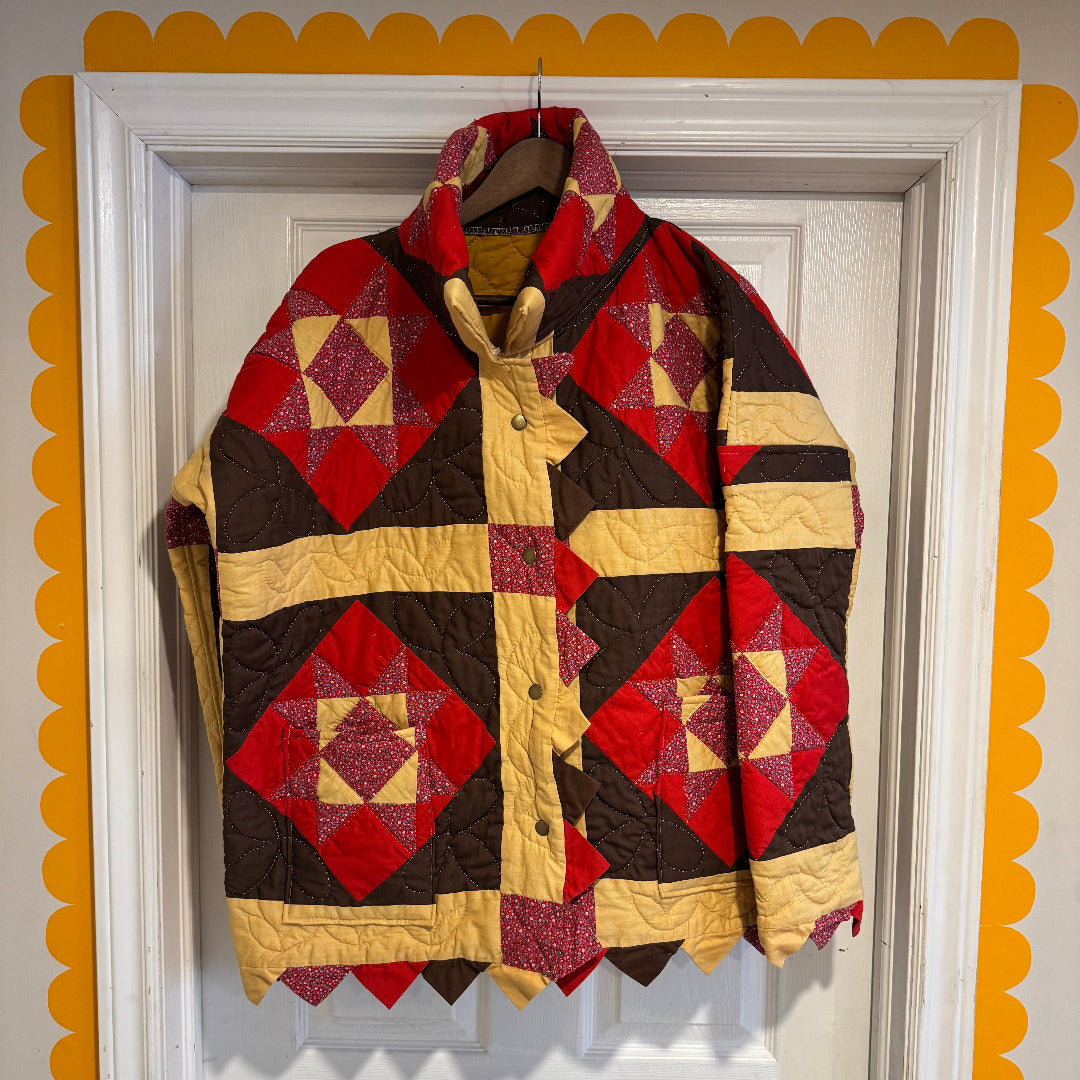Golden Ohio Star Quilted Coat
