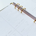 A black agenda with the phrase "It's Gonna Be A Great Year" written in colorful letters. The letters are outlined in gold and there are gold stars scattered around the text. The agenda has a purple elastic band.