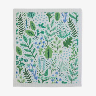 Green Floral Sponge Cloth