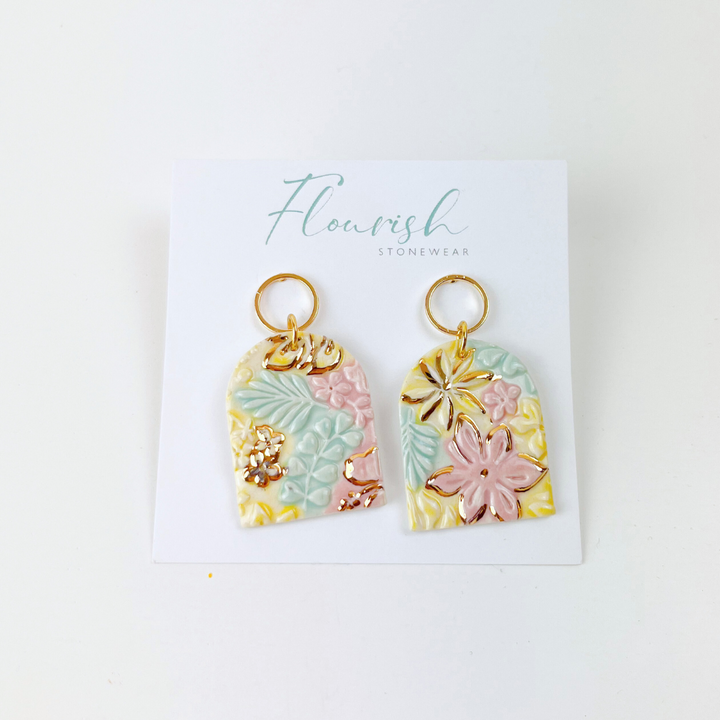 Cheerfully Made's Floral Arch Earrings