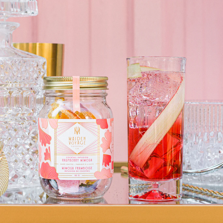 Raspberry Mimosa Cocktail Infusion Jar