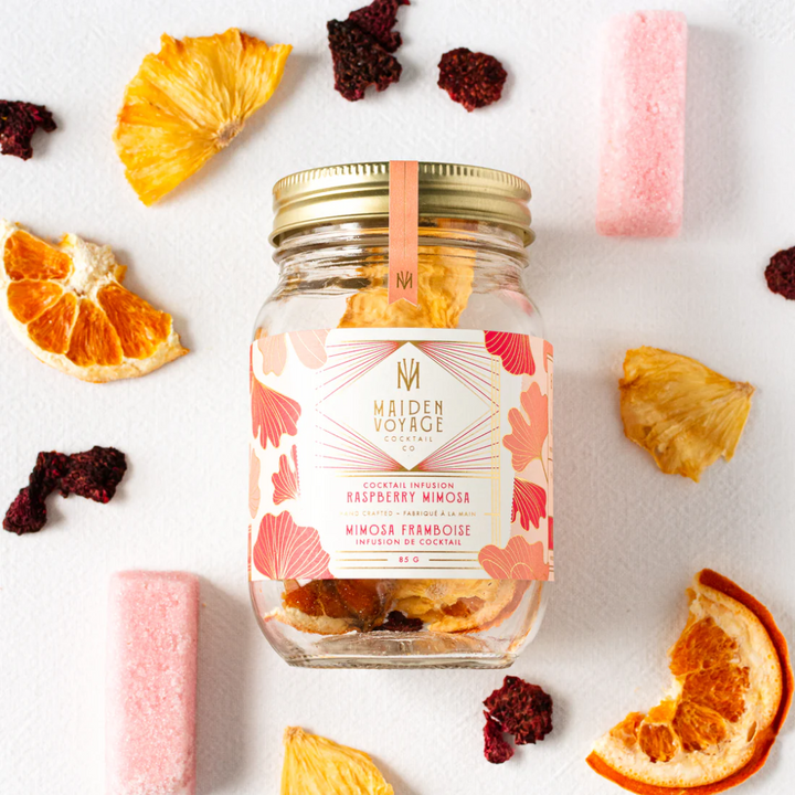 Raspberry Mimosa Cocktail Infusion Jar