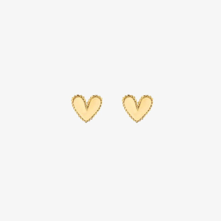 Beaded Border Heart Studs