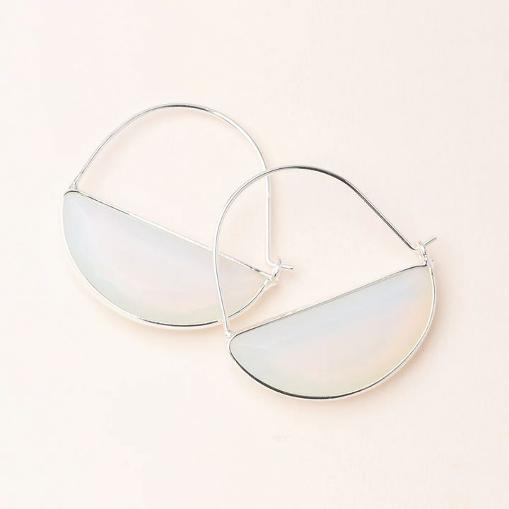 Stone Prism Hoop / Opalite & Silver