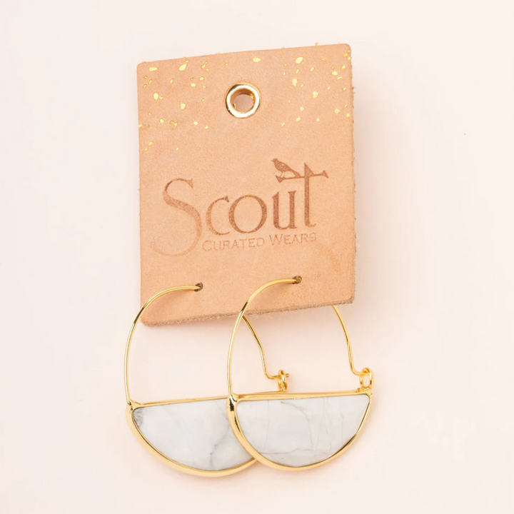 Stone Prism Hoop / Opalite & Silver