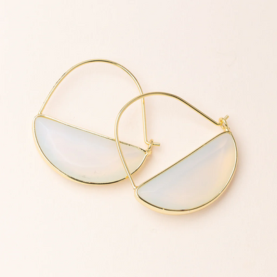 Stone Prism Hoop / Opalite & Gold