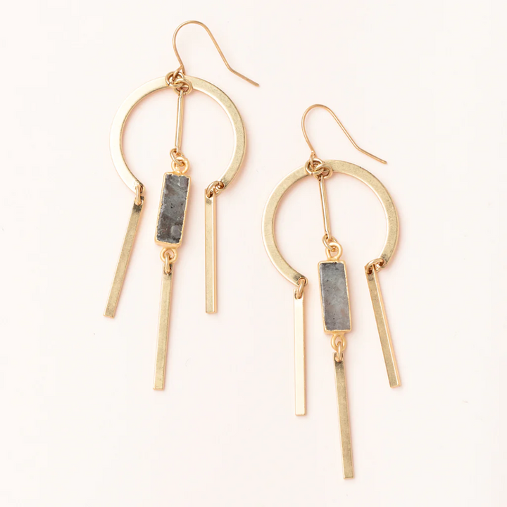 Dream Stone Earrings / Labradorite & Gold