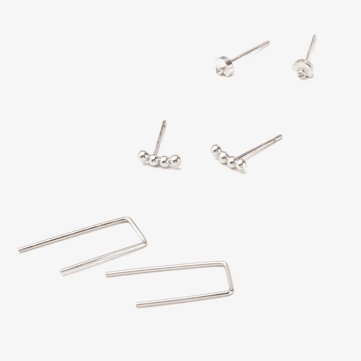 Refined Stud Trio / Venus & Silver