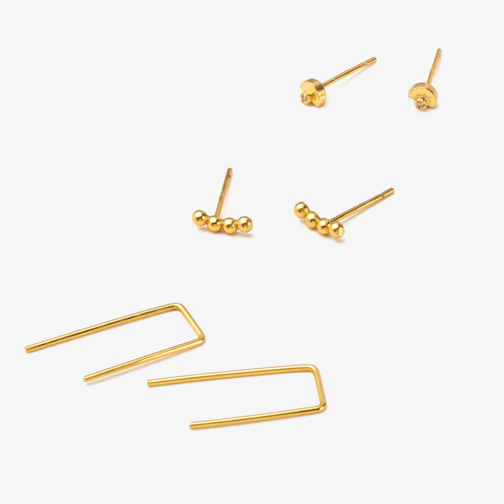 Refined Stud Trio / Venus & Gold