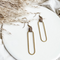 Latte Leather & Brass Oval Earrings
