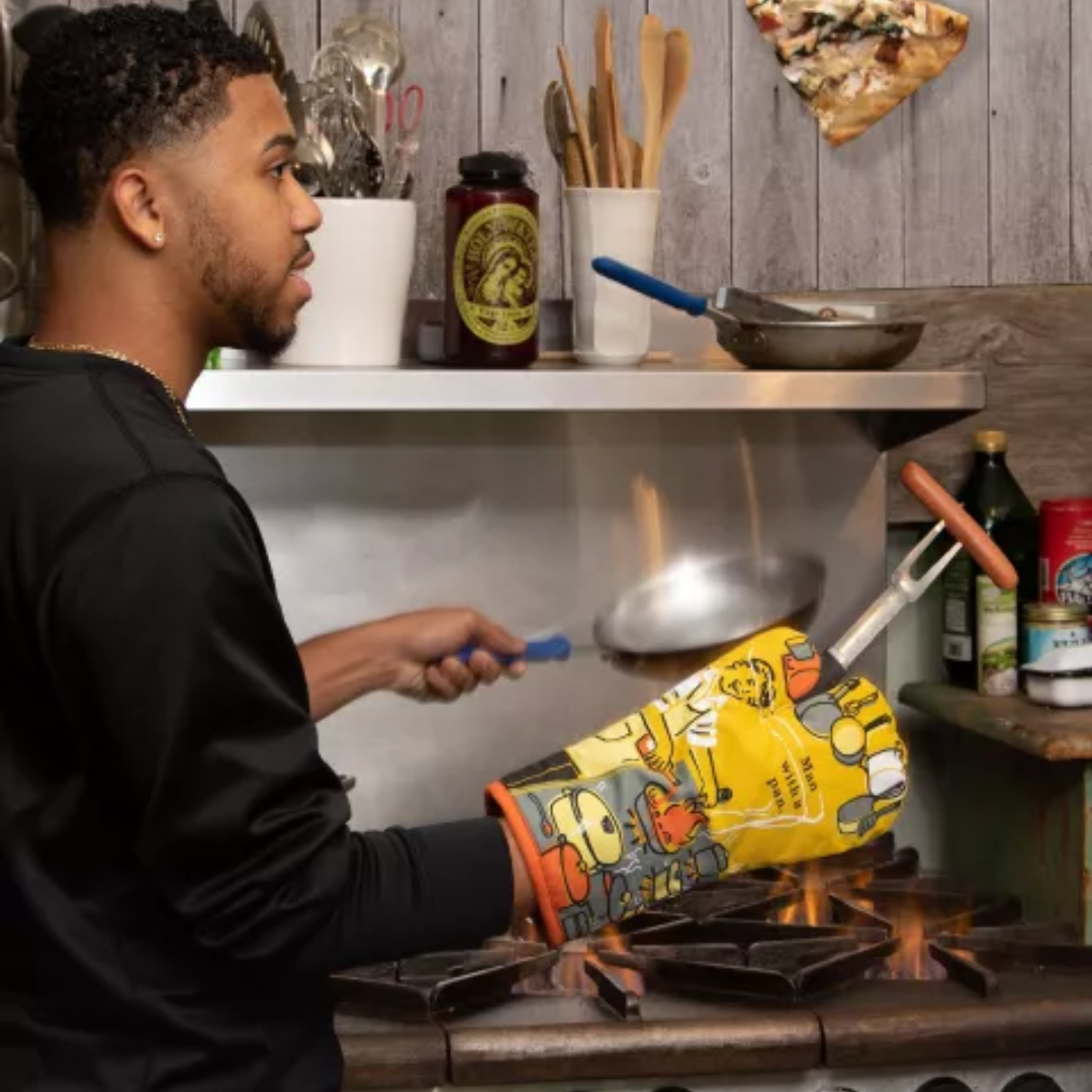Man With A Pan Oven Mitt