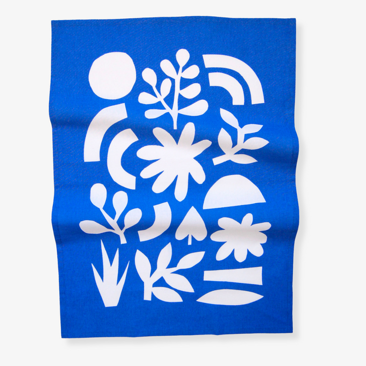 Blue Cut Out Tea Towel