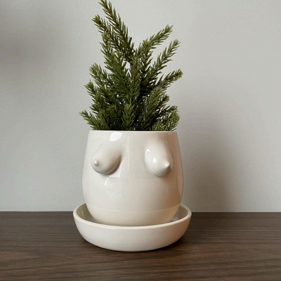 White Boob Planter
