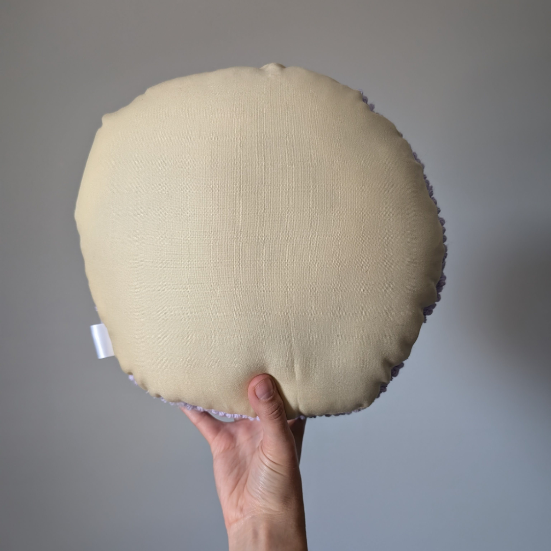 Lilac Daisy Circle Pillow