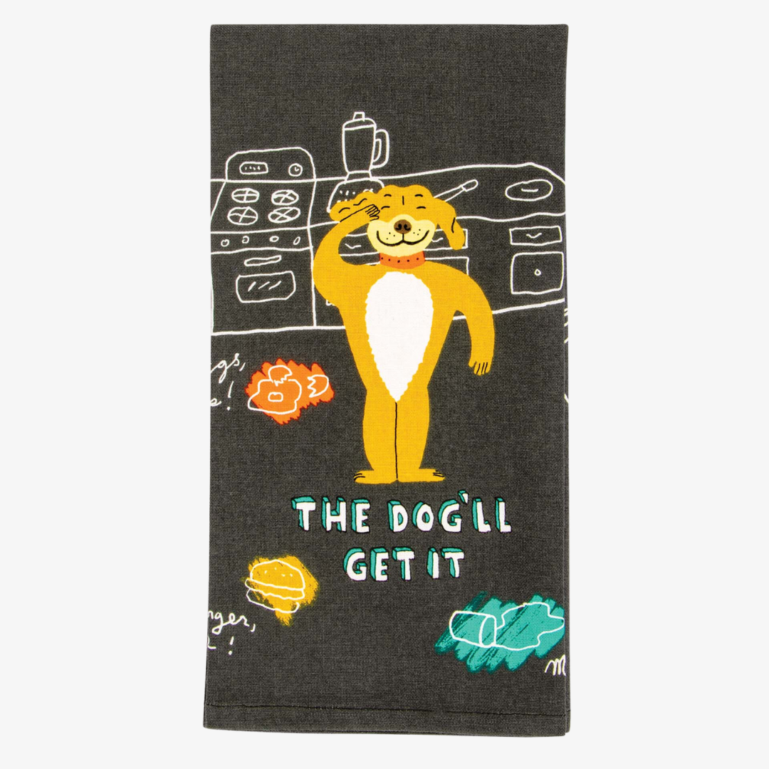 The Dog'll Get It Dish Towel
