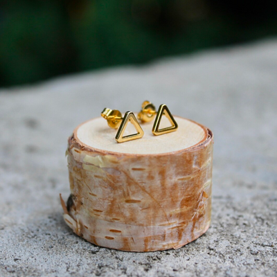 Open Triangle Studs / Gold