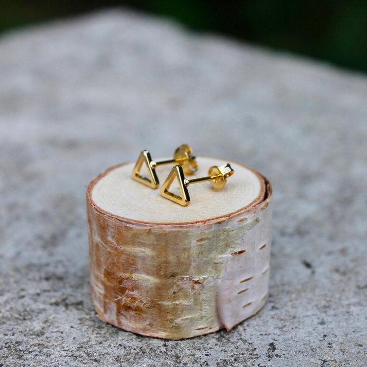 Open Triangle Studs / Gold