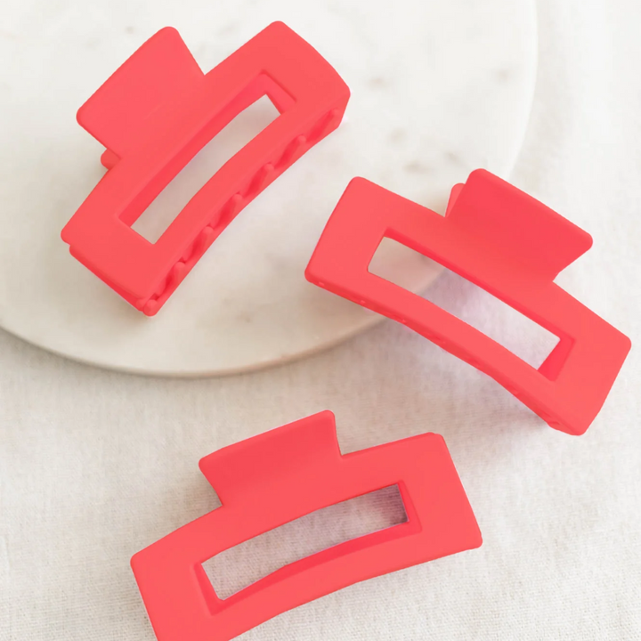 Strawberry Pop! of Colour Clips in Large, a bright claw chip. An easy hair accessory for many different hair styles.