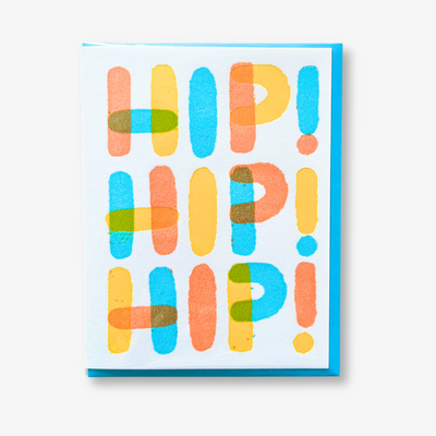 Hip Hip Congratulations Card, a greeting card with HIP! HIP! HIP! perfect for any celebration.