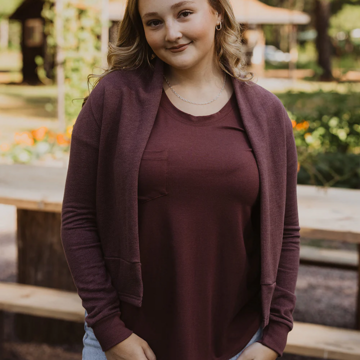 Woodland Spruce Cardigan | Berry
