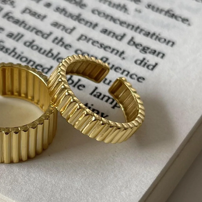 Gear Ring Thin 18k Gold Filled