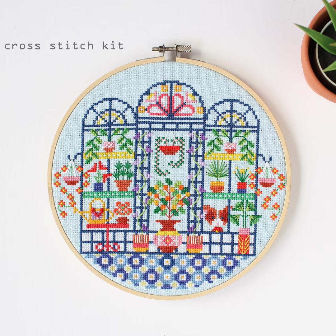 Glorias Greenhouse Cross Stitch Kit