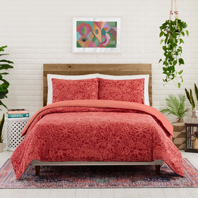 Red Birds and Bees Duvet Set