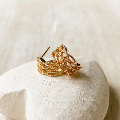 Gold Weave Hoops