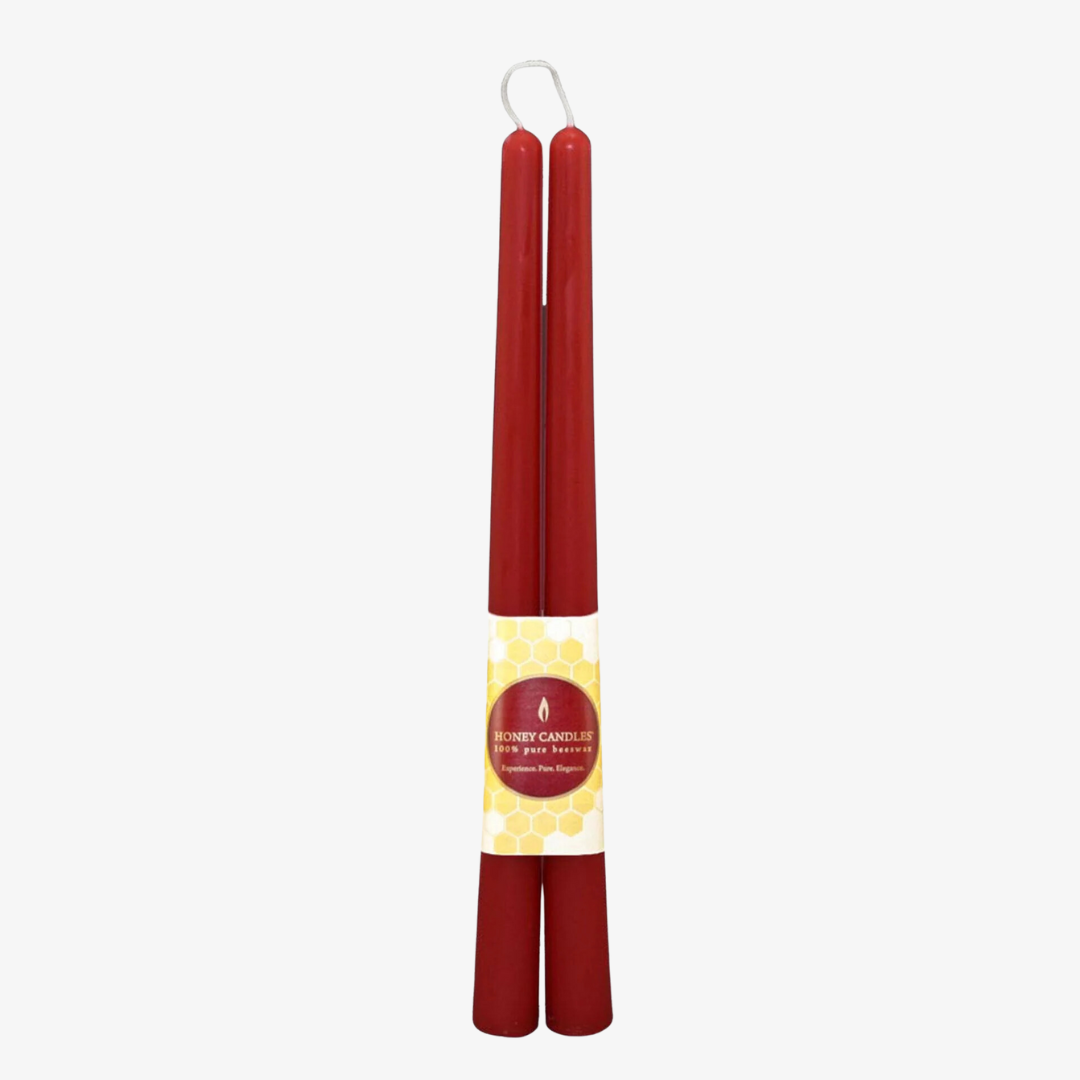 Red Beeswax 12" Tapers (2-pack)