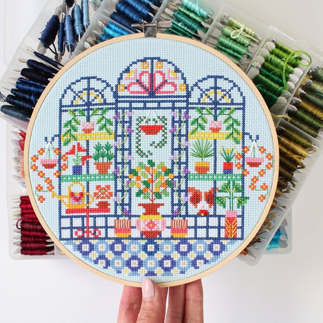 Glorias Greenhouse Cross Stitch Kit