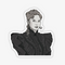 Taylor Fortnight Sticker, a black and white stirck of Taylor Swift in her black Fortnight music video outfit.