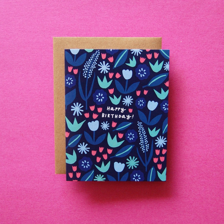 Blue Meadow Birthday Card