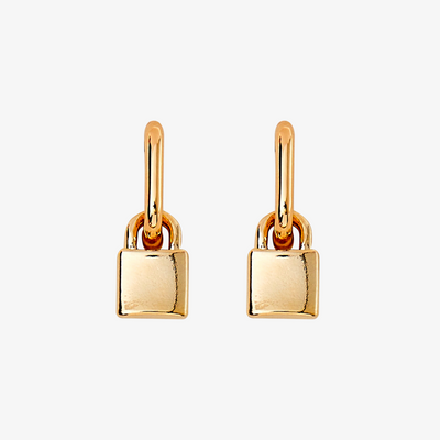 Gold Lock Earrings